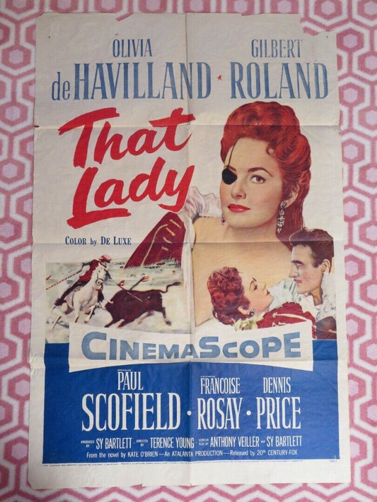 THAT LADY FOLDED US ONE SHEET POSTER OLIVIA DE HAVILLAND 1955 Movie posters