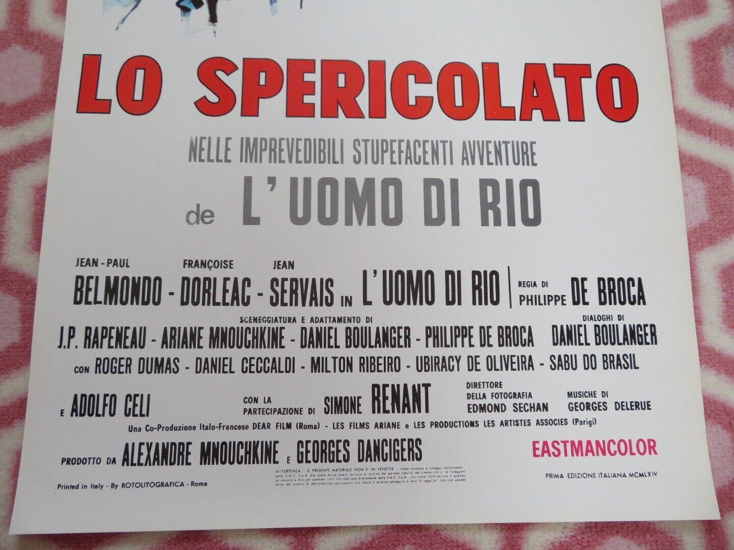 That Man from Rio ITALIAN LOCANDINA (27.5"x 13") POSTER JEAN-PAUL BELMONDO 1964 - Rendezvous Cinema