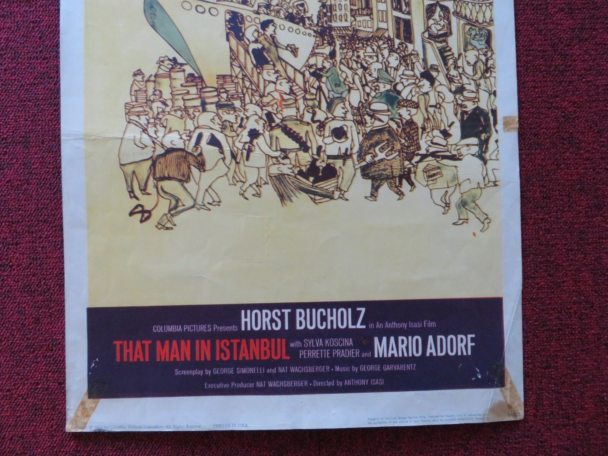 THAT MAN IN INSTANBUL US INSERT (14"x 36") POSTER HORST BUCHOLZ S. KOSCINA 1966 Rendezvous Cinema Movie posters