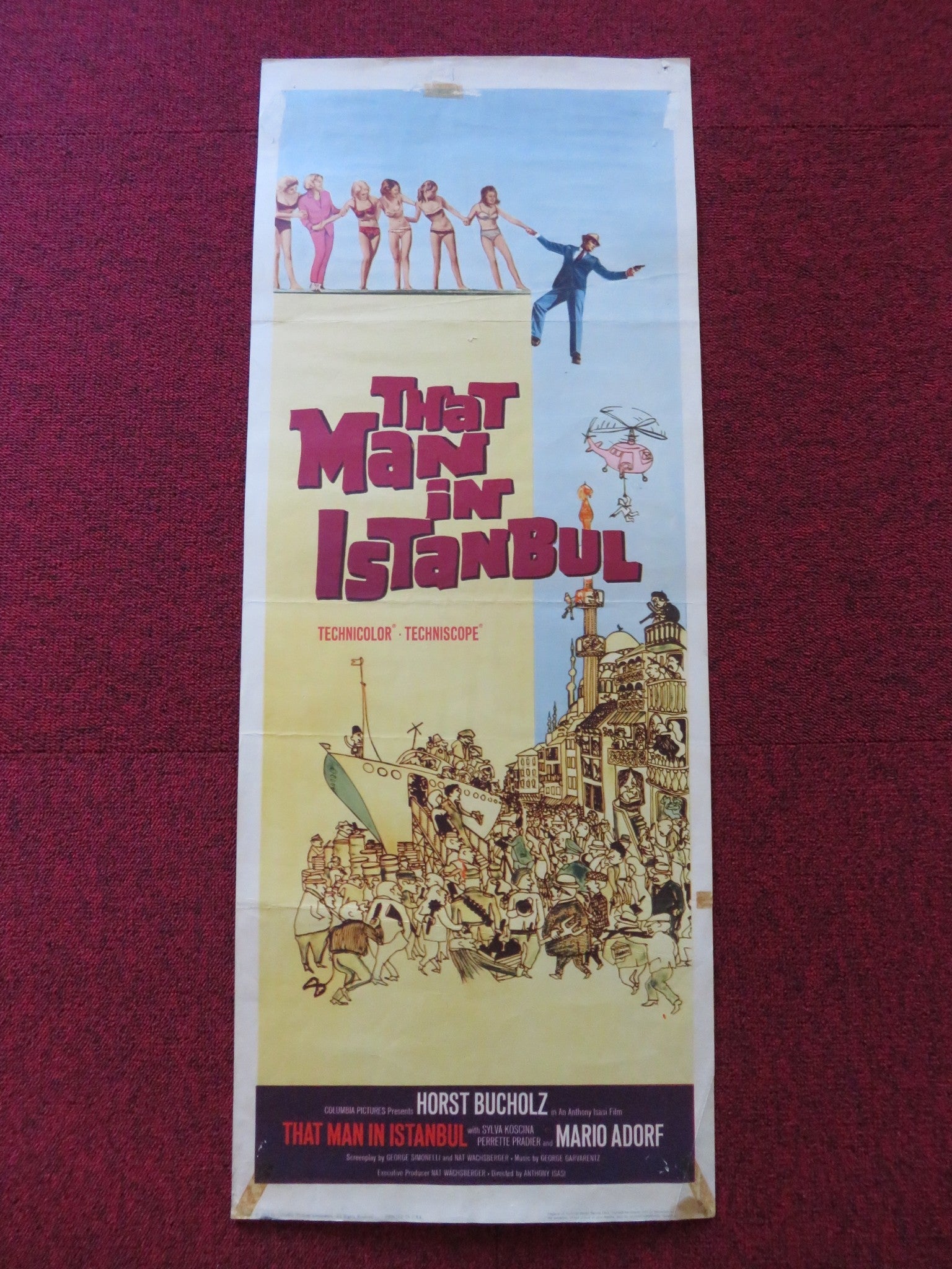 THAT MAN IN INSTANBUL US INSERT (14"x 36") POSTER HORST BUCHOLZ S. KOSCINA 1966 Rendezvous Cinema Movie posters