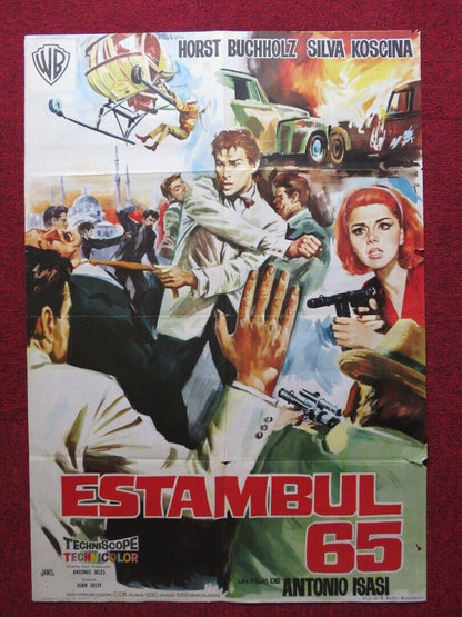 THAT MAN IN ISTANBUL SPANISH ROLLED POSTER HORST BUCHHOLZ SILVA KOSCINA 1965 Movie posters