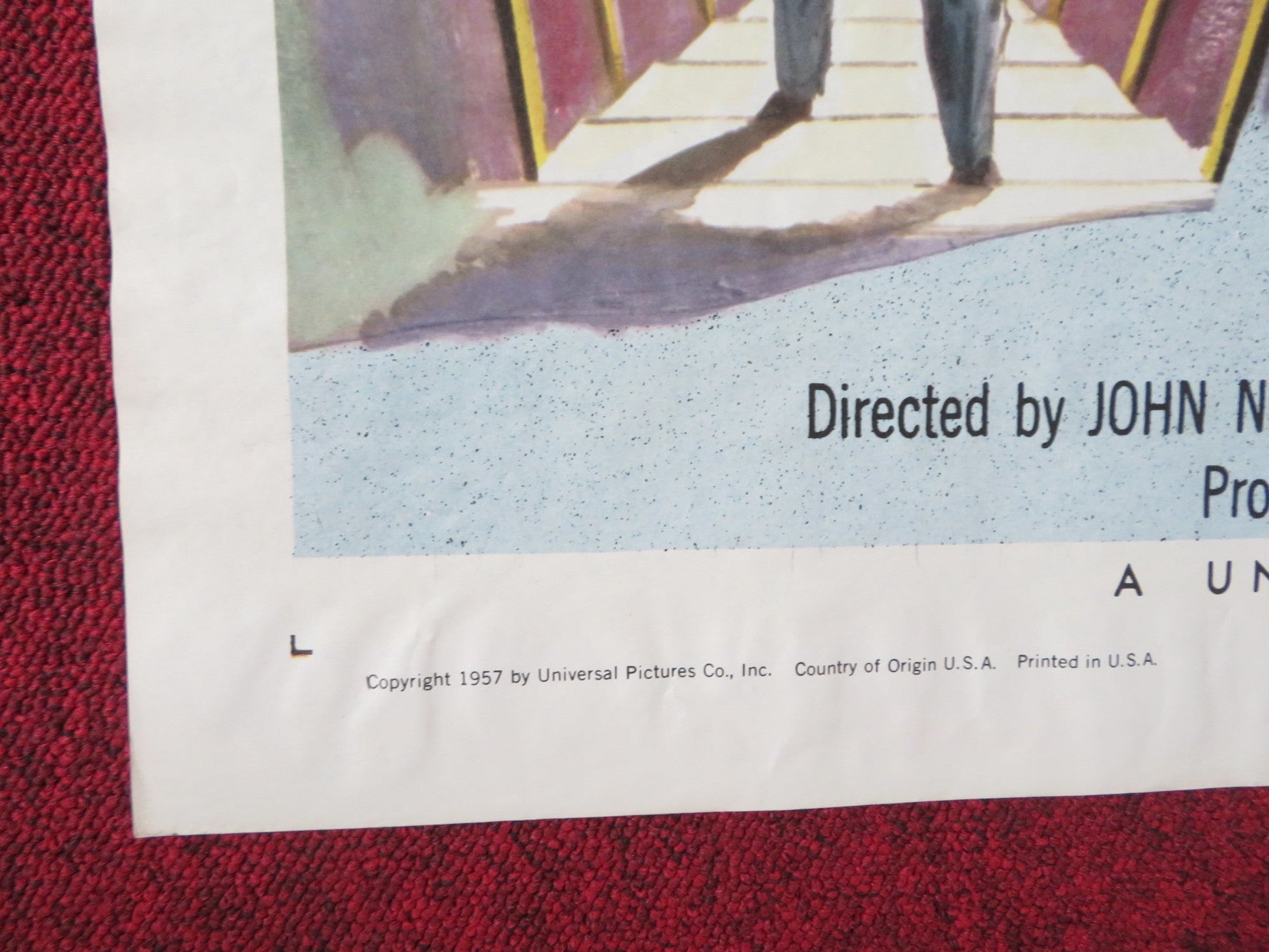 THAT NIGHT! FOLDED US ONE SHEET POSTER JOHN BEAL AUGUSTA DABNEY 1957 Rendezvous Cinema Movie posters