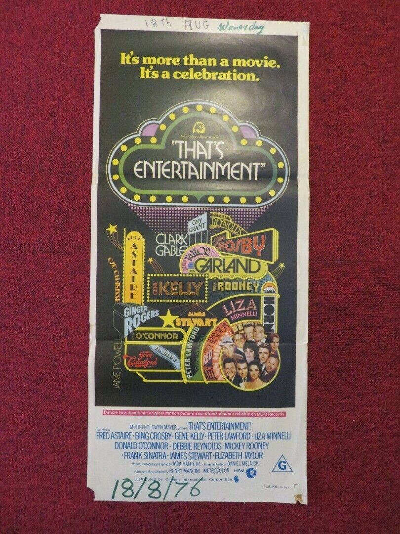 THAT'S ENTERTAINMENT FOLDED AUSTRALIAN DAYBILL POSTER FRED ASTARE BING CROSBY Movie posters