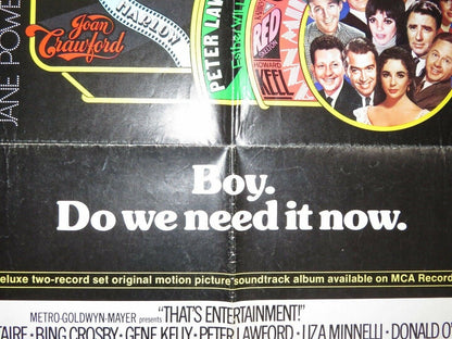 THATS ENTERTAINMENT! FOLDED US ONE SHEET POSTER FRED ASTAIRE GENE KELLY 1974 - Rendezvous Cinema
