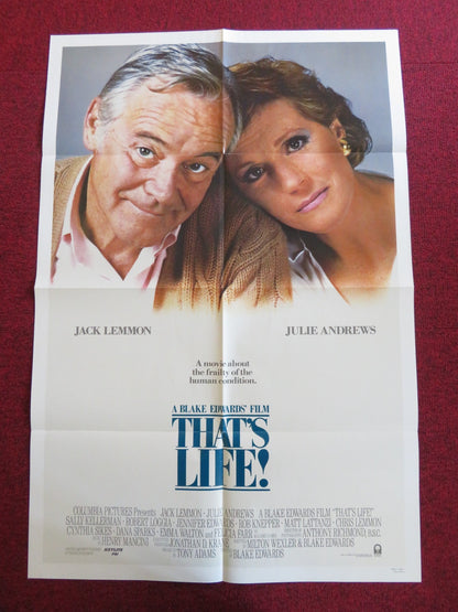 THAT'S LIFE FOLDED US ONE SHEET POSTER JACK LEMMON JULIE ANDREWS 1986 Rendezvous Cinema Movie posters