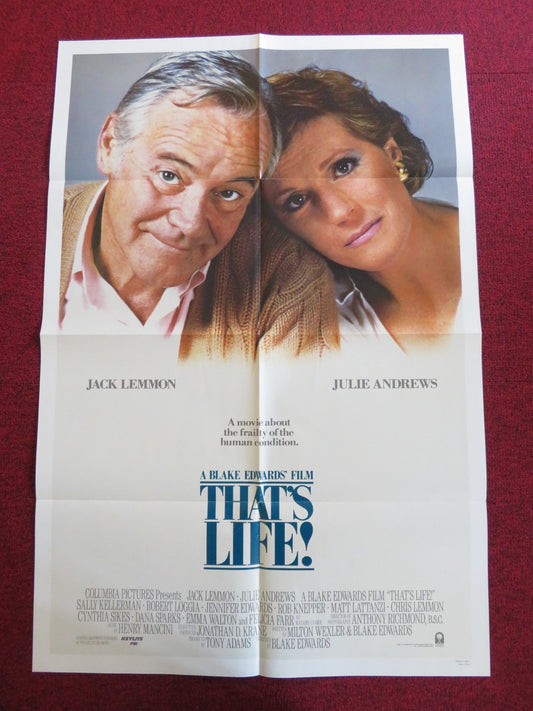 THAT'S LIFE FOLDED US ONE SHEET POSTER JACK LEMMON JULIE ANDREWS 1986 Rendezvous Cinema Movie posters