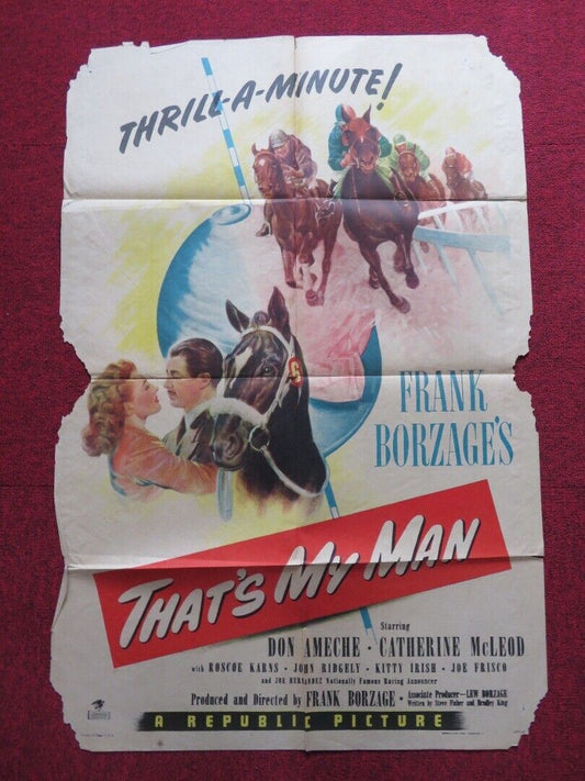 THAT'S MY MAN FOLDED US ONE SHEET POSTER DON AMECHE CATHERINE MCLEOD 1947 - Rendezvous Cinema