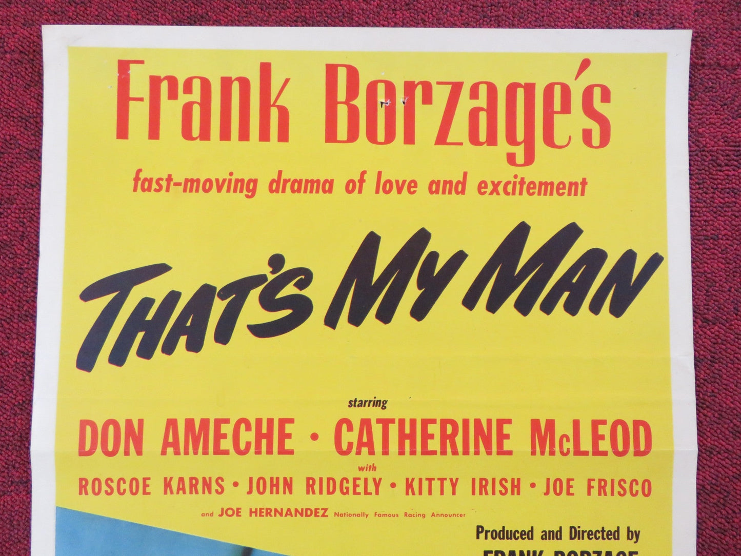 THAT'S MY MAN US INSERT (14"x 36") POSTER DON AMECHE CATHERINE MCLEOD 1947 Rendezvous Cinema Movie posters