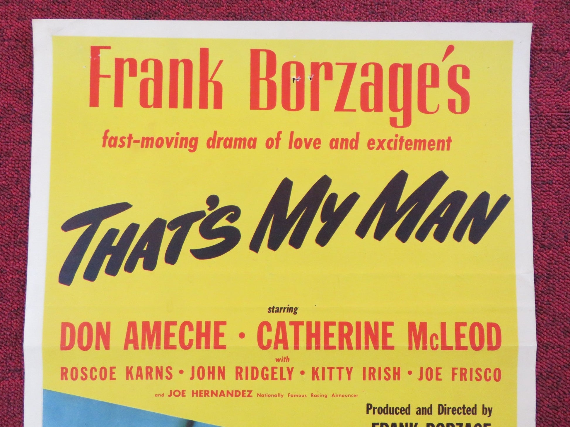 THAT'S MY MAN US INSERT (14"x 36") POSTER DON AMECHE CATHERINE MCLEOD 1947 Rendezvous Cinema Movie posters