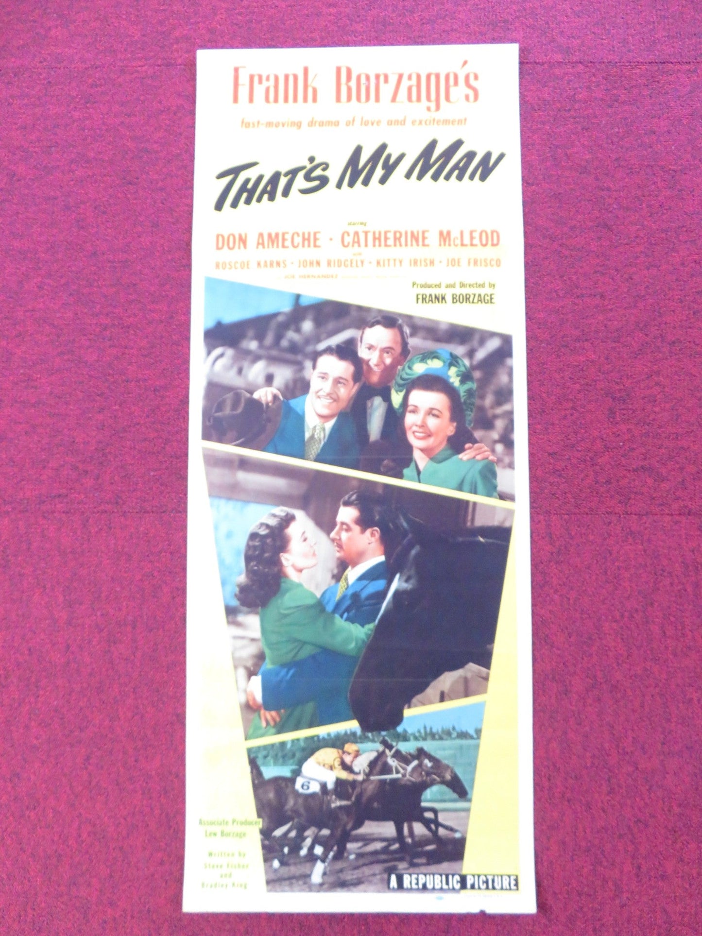 THAT'S MY MAN US INSERT (14"x 36") POSTER DON AMECHE CATHERINE MCLEOD 1947 Rendezvous Cinema Movie posters
