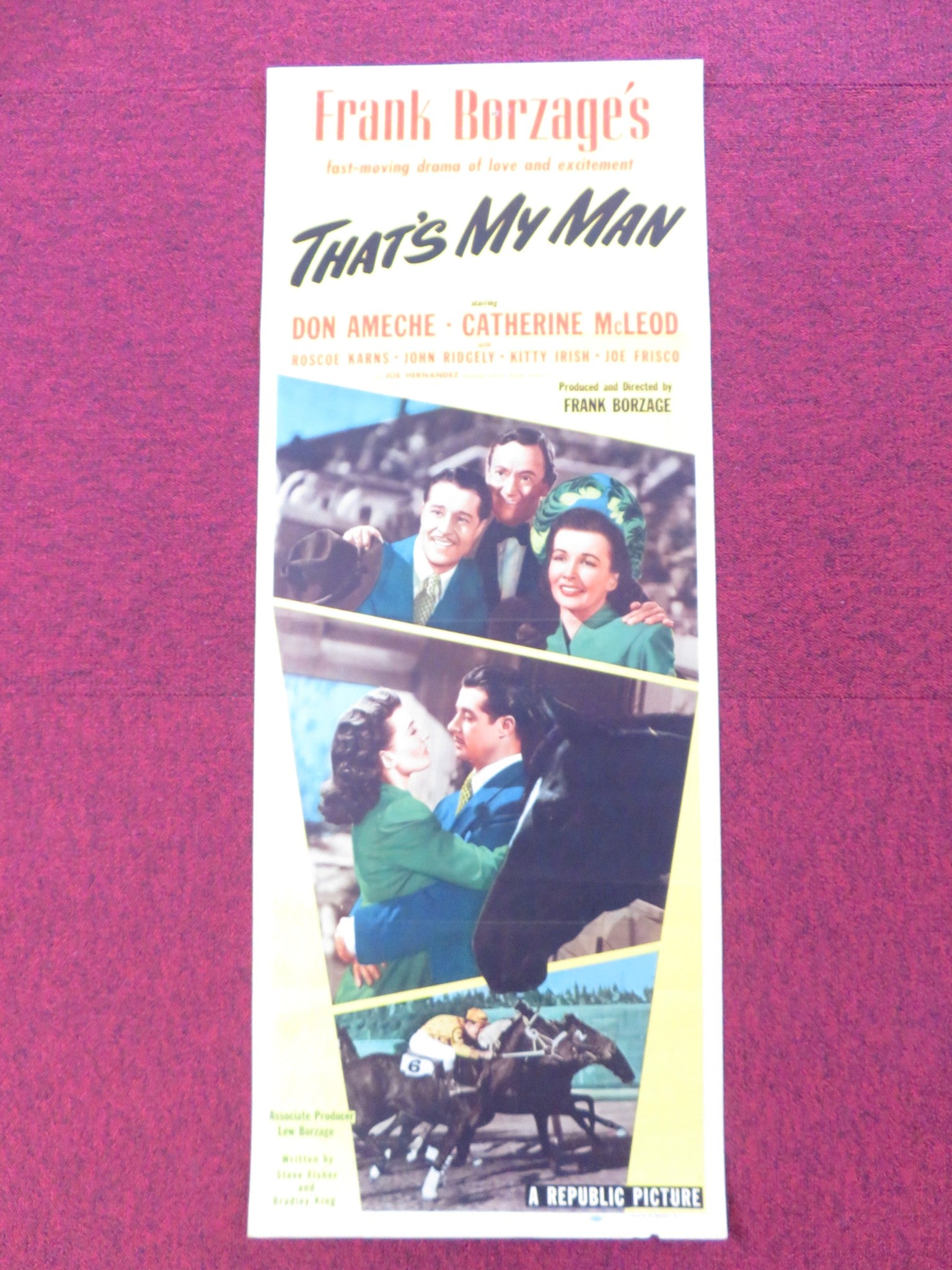 THAT'S MY MAN US INSERT (14"x 36") POSTER DON AMECHE CATHERINE MCLEOD 1947 Rendezvous Cinema Movie posters