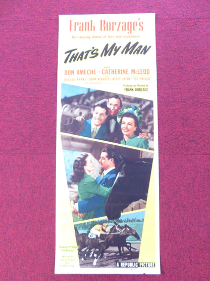 THAT'S MY MAN US INSERT (14"x 36") POSTER DON AMECHE CATHERINE MCLEOD 1947 Rendezvous Cinema Movie posters