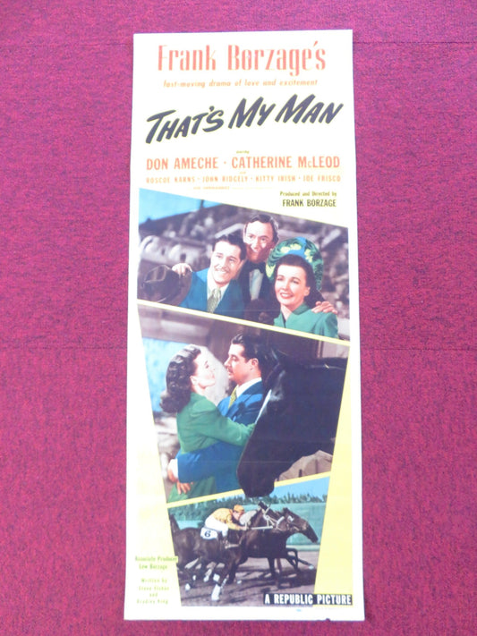 THAT'S MY MAN US INSERT (14"x 36") POSTER DON AMECHE CATHERINE MCLEOD 1947 Rendezvous Cinema Movie posters