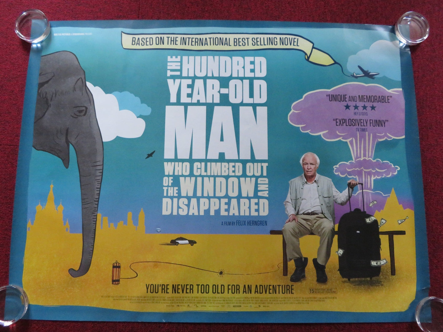 THE 100 YEAR - OLD MAN WHO CLIMBED OUT THE.. UK QUAD (30"x 40") ROLLED POSTER 2013 Rendezvous Cinema Movie posters