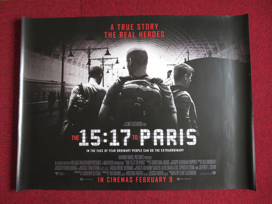 THE 15:17 TO PARIS UK QUAD (30"x 40") ROLLED POSTER CLINT EASTWOOD 2018 Rendezvous Cinema Movie posters