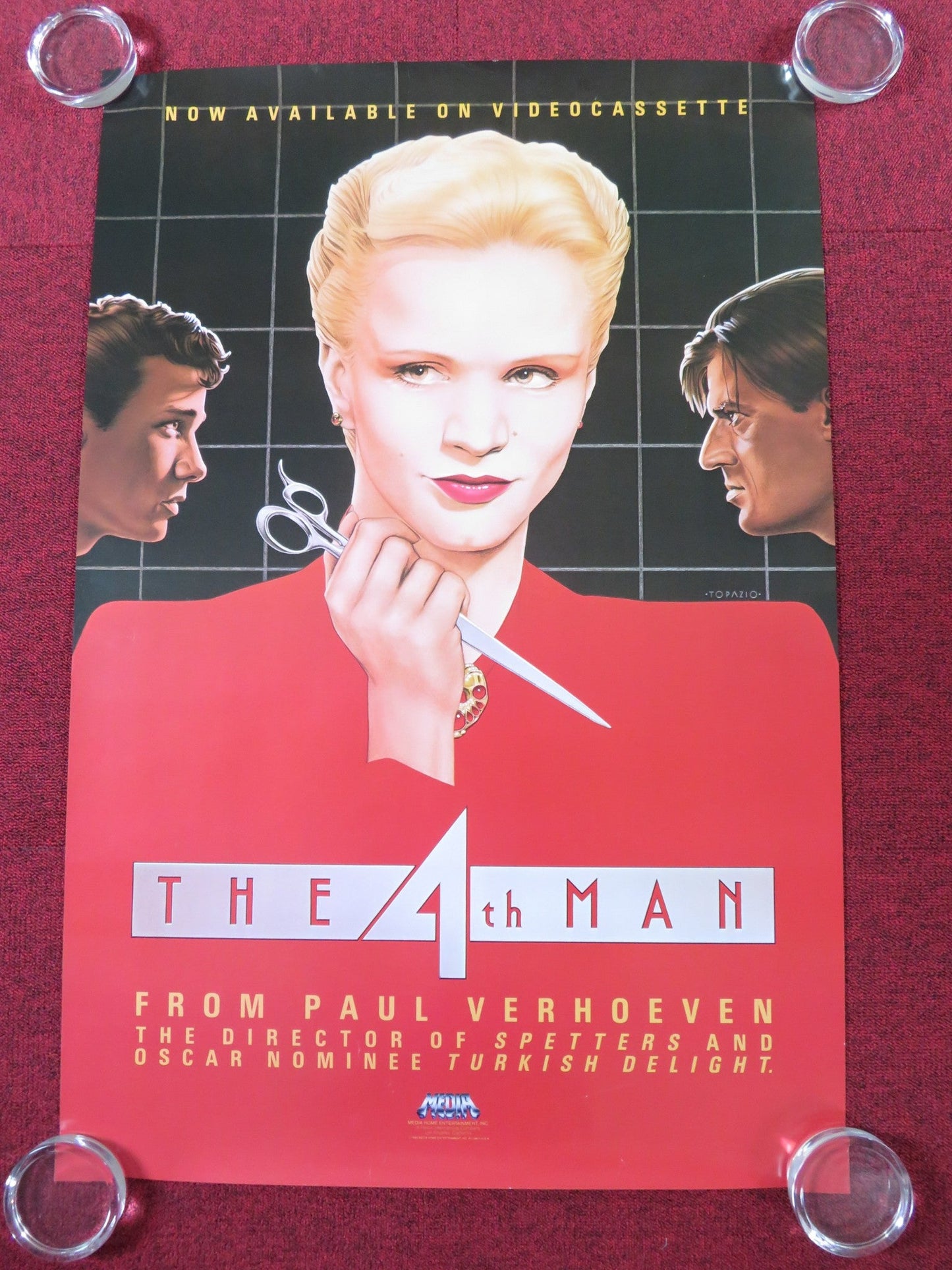THE 4TH MAN US VHS POSTER JEROEN KRABBE RENEE SOUTENDIJK 1984 Rendezvous Cinema Movie posters