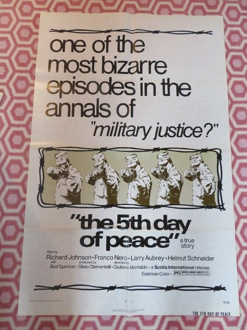THE 5TH DAY OF PEACE WAR WW2 POSTER US ORIGINAL ONE SHEET FRANCO NERO Movie posters