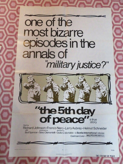 THE 5TH DAY OF PEACE WAR WW2 POSTER US ORIGINAL ONE SHEET FRANCO NERO Movie posters
