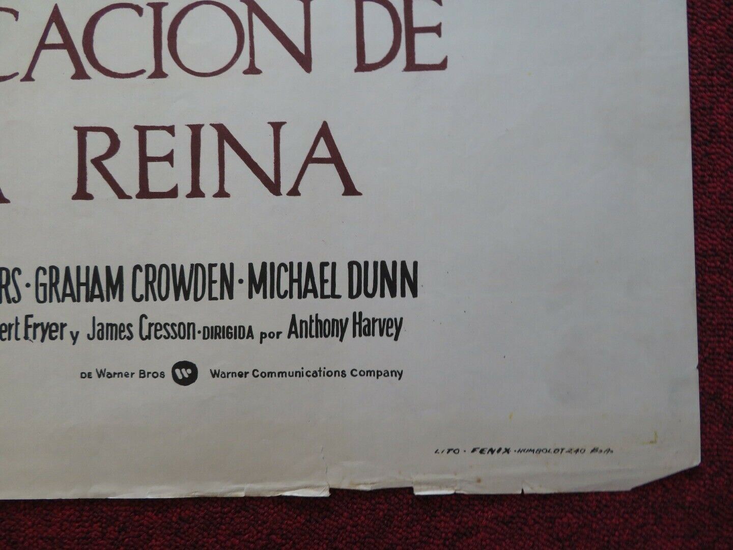 THE ABDICATION FOLDED ARGENTINA ONE SHEET POSTER PETER FINCH LIV ULLMANN 1974 Movie posters