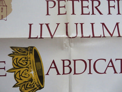 THE ABDICATION US ONE SHEET POSTER PETER FINCH LIV ULLMANN 1974 Movie posters