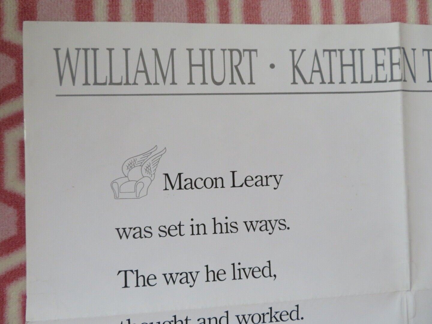 THE ACCIDENTAL TOURIST US ONE SHEET POSTER WILLIAM HURT KATHLEEN TURNER 1988 Movie posters