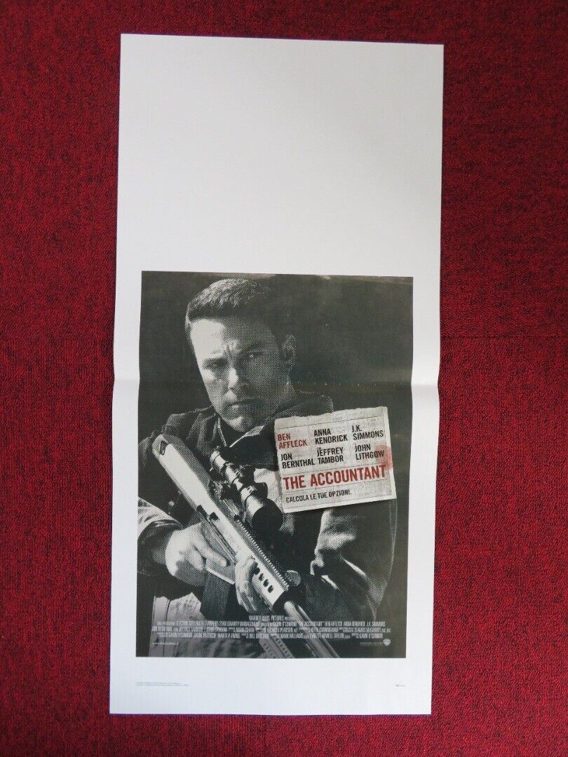 THE ACCOUNTANT ITALIAN LOCANDINA (27.5"x13") POSTER BEN AFFLECK 2016 Movie posters