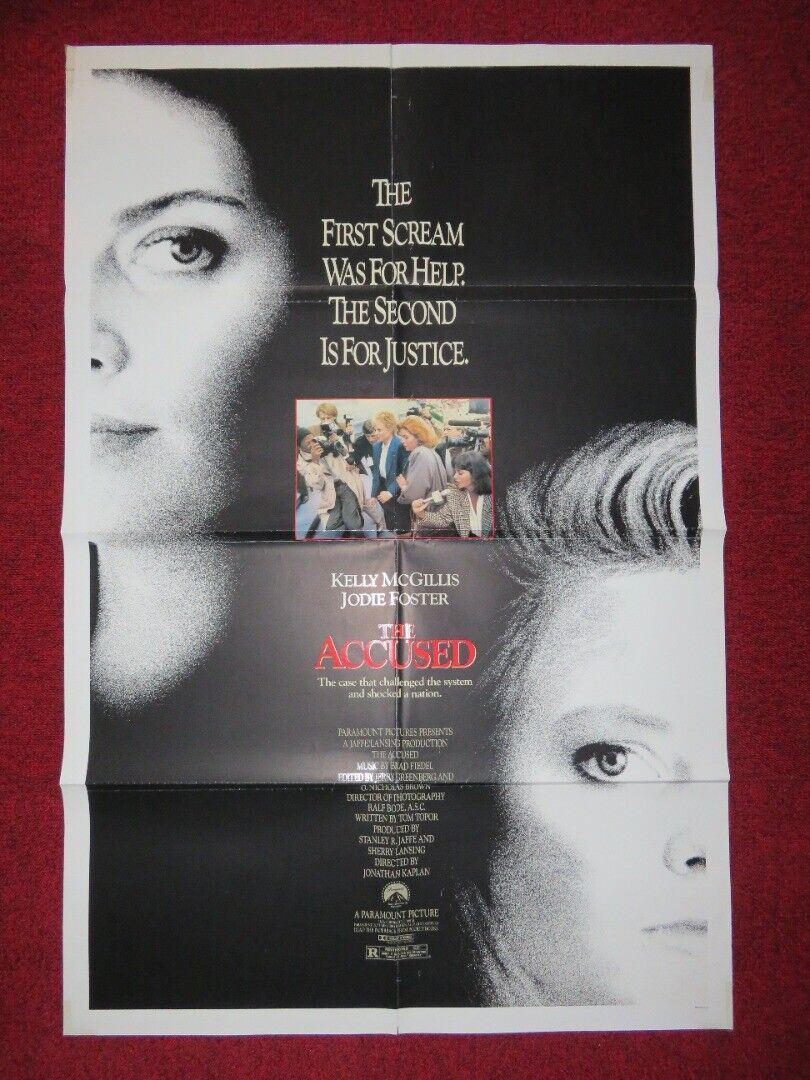 THE ACCUSED FOLDED US ONE SHEET POSTER JODIE FOSTER KELLY MCGILLIS 1988 Movie posters