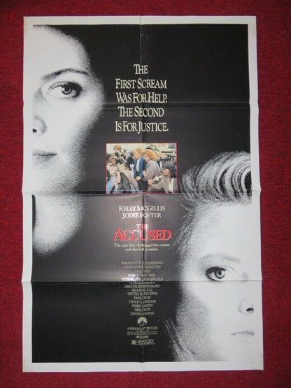 THE ACCUSED FOLDED US ONE SHEET POSTER JODIE FOSTER KELLY MCGILLIS 1988 Movie posters
