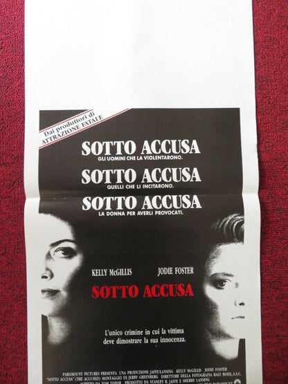 THE ACCUSED ITALIAN LOCANDINA (27.5"x13") POSTER JODIE FOSTER KELLY MCGILLIS '88 Movie posters
