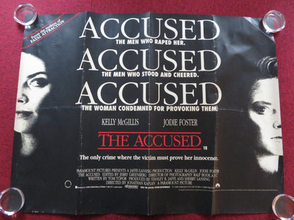 THE ACCUSED UK QUAD (30"x 40") ROLLED POSTER JODIE FOSTER KELLY MCGILLIS 1988 Rendezvous Cinema Movie posters