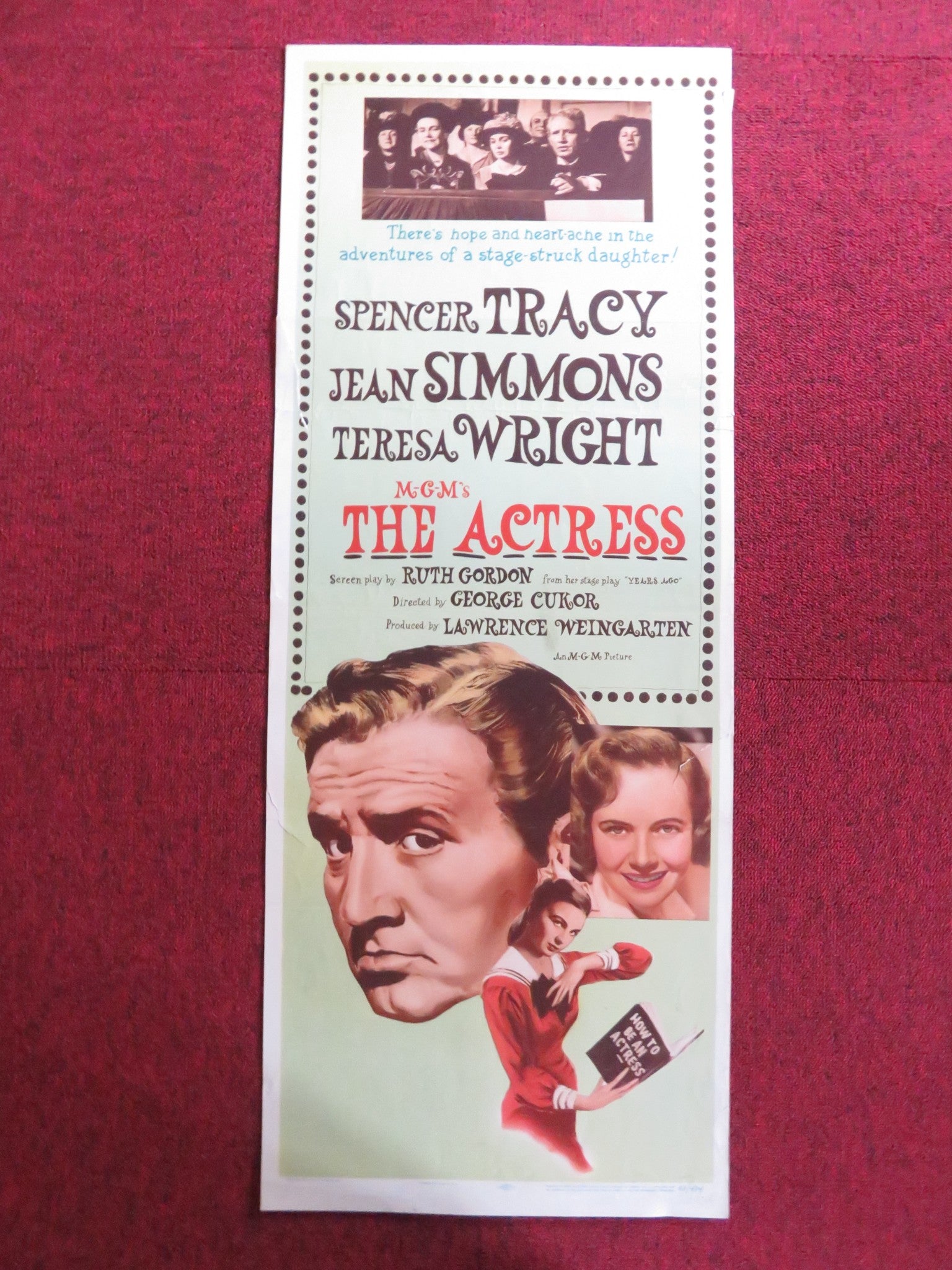 THE ACTRESS US INSERT (14"x 36") POSTER SPENCER TRACY JEAN SIMMONS 1953 Rendezvous Cinema Movie posters
