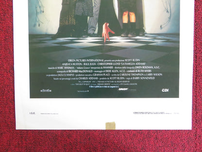 THE ADDAMS FAMILY ITALIAN LOCANDINA POSTER ANJELICA HOUSTON RAUL JULIA 1992 Rendezvous Cinema Movie posters
