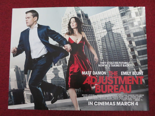 THE ADJUSTMENT BUREAU UK QUAD (30"x 40") ROLLED POSTER MATT DAMON E. BLUNT 2011 Rendezvous Cinema Movie posters