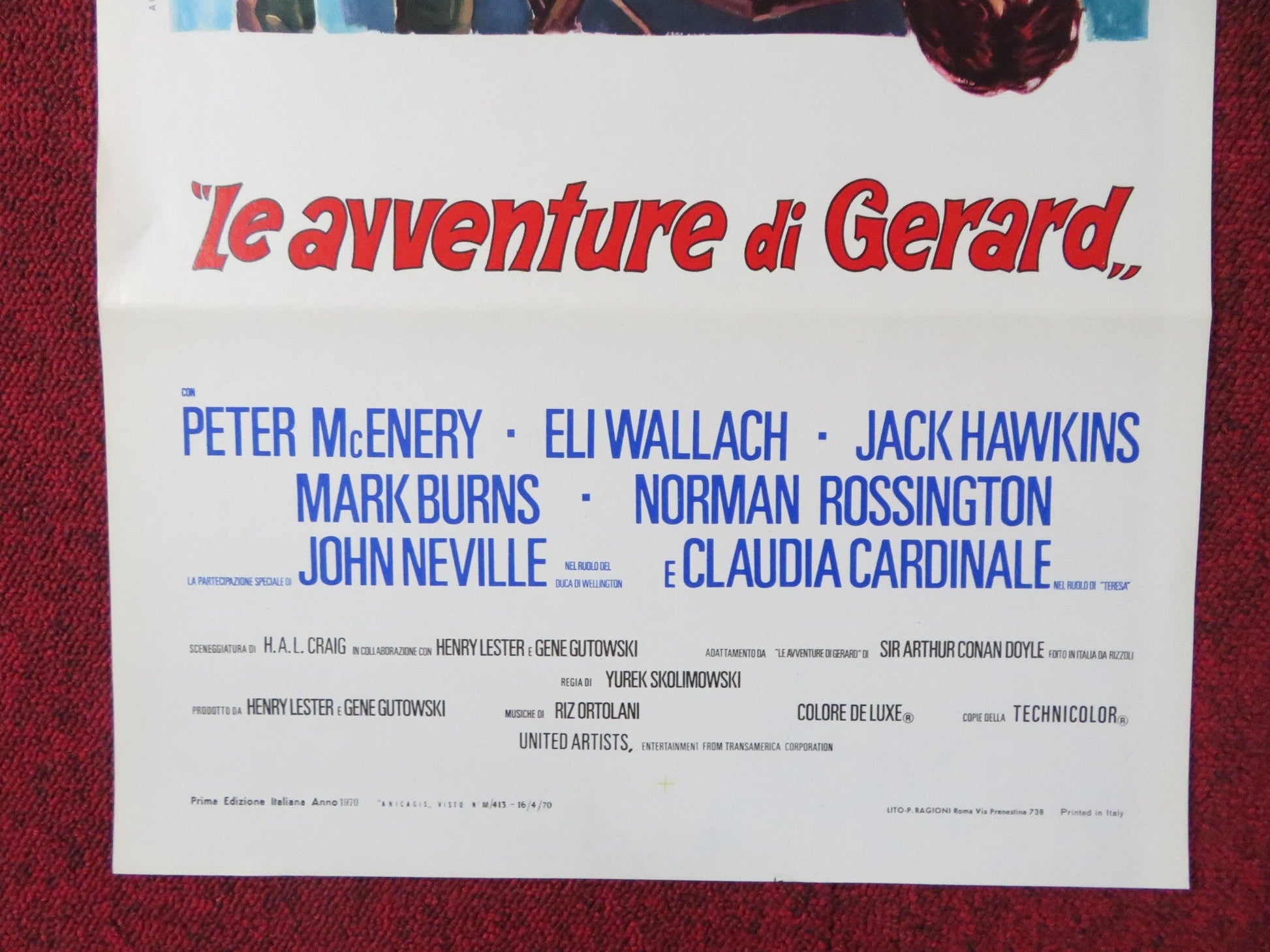 THE ADVENTURES OF GERARD ITALIAN LOCANDINA POSTER PETER MCENERY ELI WALLACH 1970 Rendezvous Cinema Movie posters