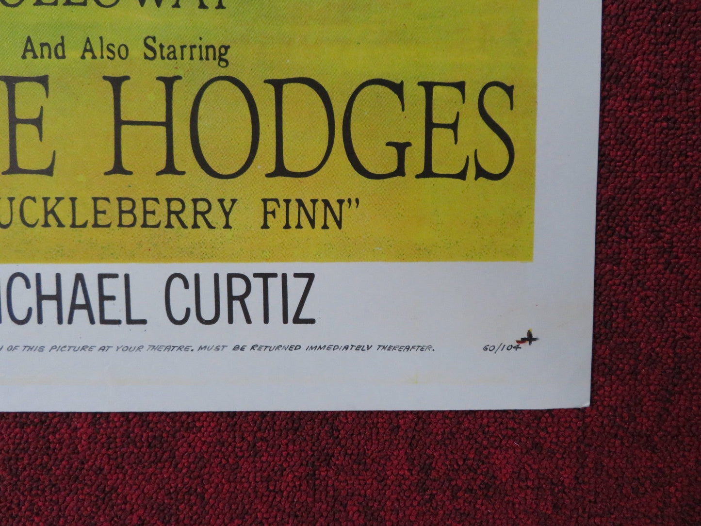 THE ADVENTURES OF HUCKLEBERRY FINN FOLDED US ONE SHEET POSTER TONY RANDALL 1960 Rendezvous Cinema Movie posters