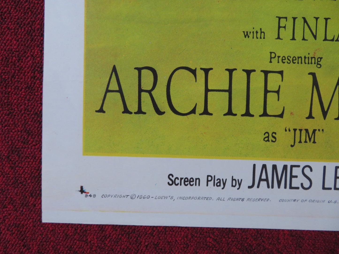 THE ADVENTURES OF HUCKLEBERRY FINN FOLDED US ONE SHEET POSTER TONY RANDALL 1960 Rendezvous Cinema Movie posters