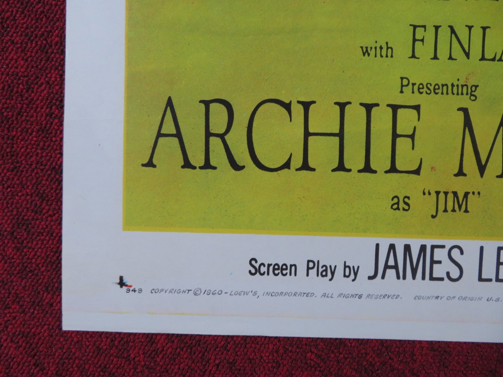 THE ADVENTURES OF HUCKLEBERRY FINN FOLDED US ONE SHEET POSTER TONY RANDALL 1960 Rendezvous Cinema Movie posters