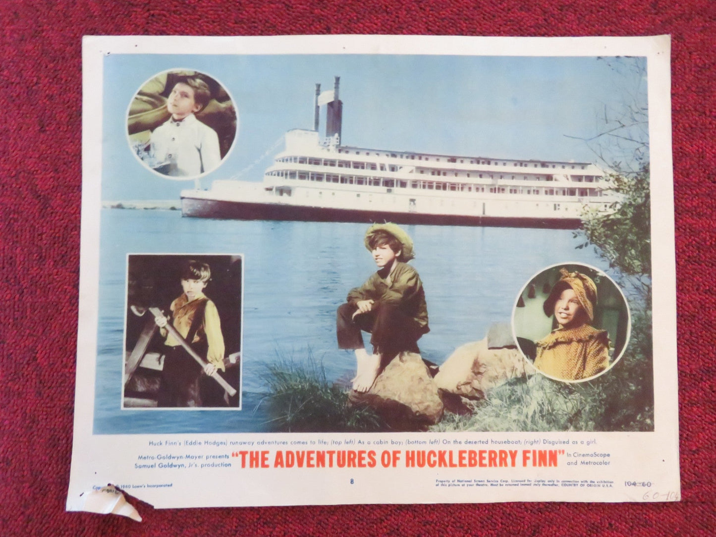 THE ADVENTURES OF HUCKLEBERRY FINN US LOBBY CARD FULL SET TONY RANDALL 1960 Rendezvous Cinema Movie posters