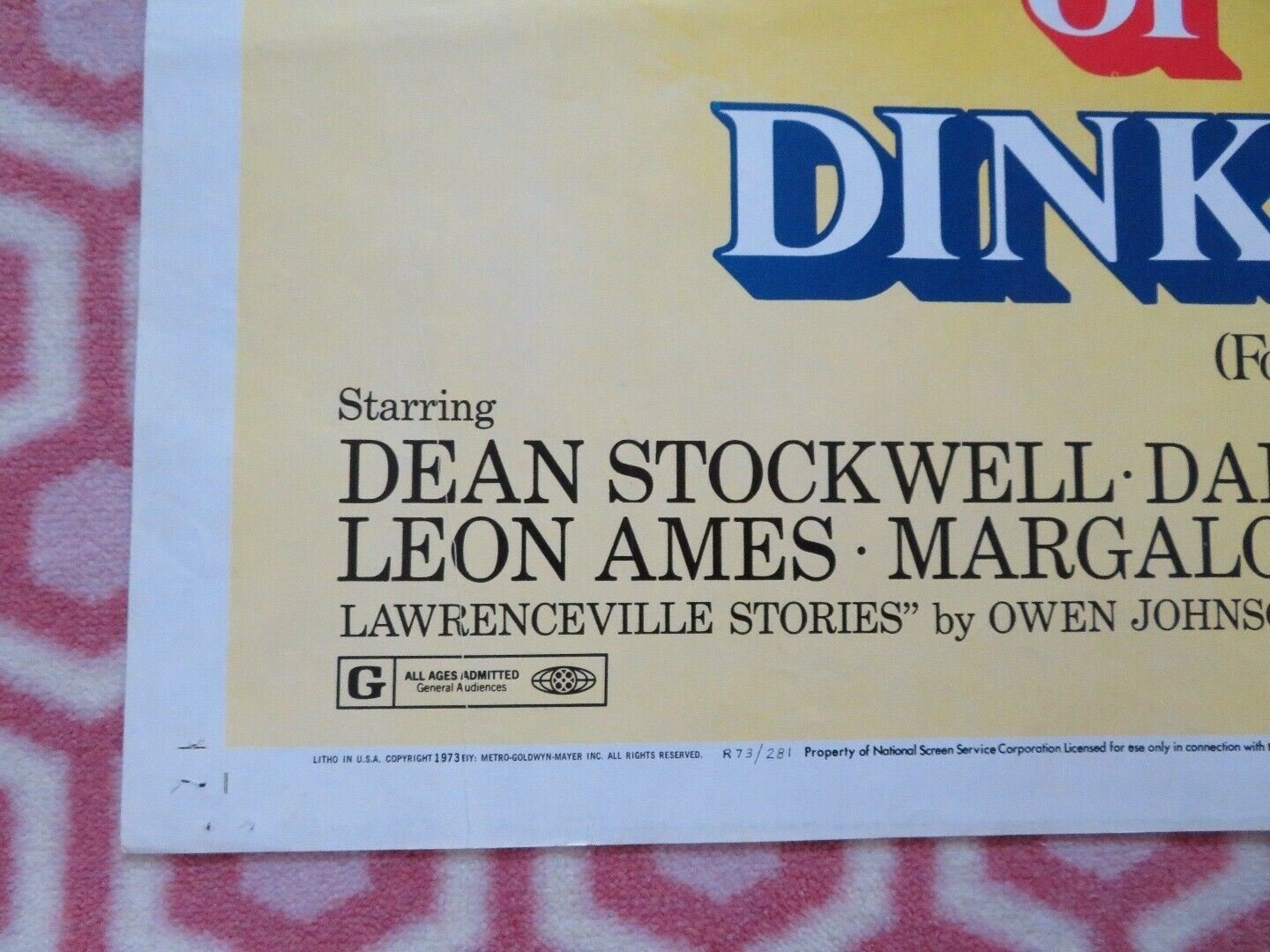 THE ADVENTURES OF YOUNG DINK STOVER (HAPPY YEARS) US ONE SHEET POSTER R1973 Movie posters