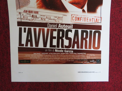 THE ADVERSARY ITALIAN LOCANDINA POSTER DANIEL AUTEUIL GERALDINE PAILHAS 2002 Rendezvous Cinema Movie posters
