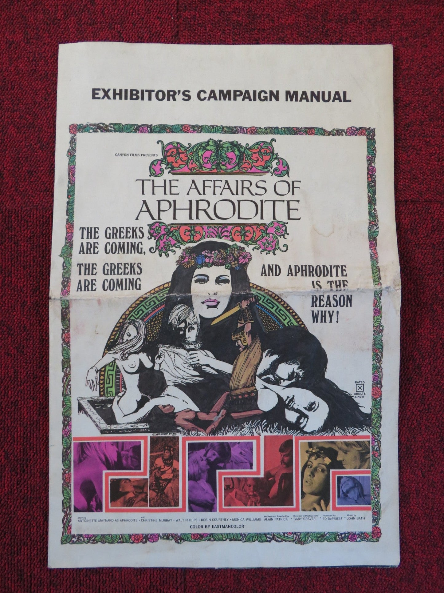 THE AFFAIRS OF APHRODITE - FOLDED PRESSBOOK UNCUT CANYON FILMS A. MAYNARD 1970 Rendezvous Cinema Movie posters