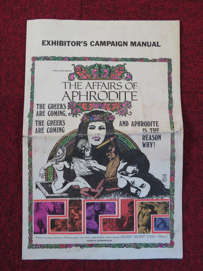THE AFFAIRS OF APHRODITE - FOLDED PRESSBOOK UNCUT CANYON FILMS A. MAYNARD 1970 Rendezvous Cinema Movie posters