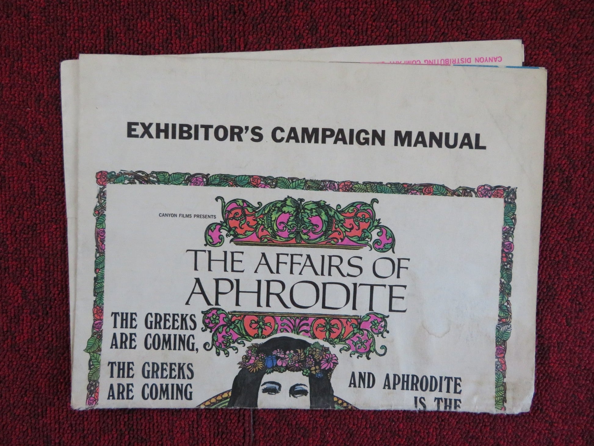 THE AFFAIRS OF APHRODITE - FOLDED PRESSBOOK UNCUT CANYON FILMS A. MAYNARD 1970 Rendezvous Cinema Movie posters