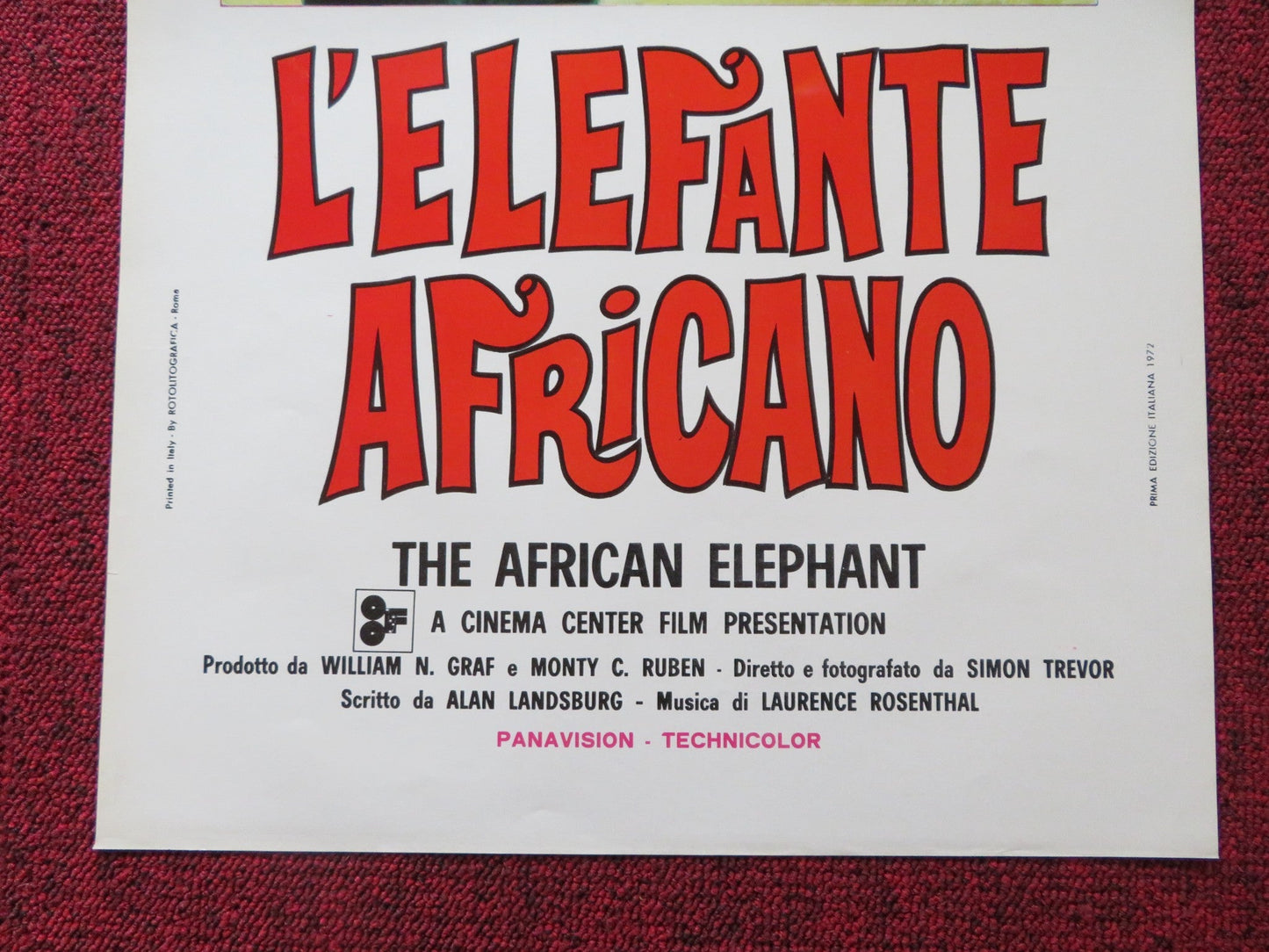 THE AFRICAN ELEPHANT ITALIAN LOCANDINA POSTER DAVID WAYNE 1971 Rendezvous Cinema Movie posters