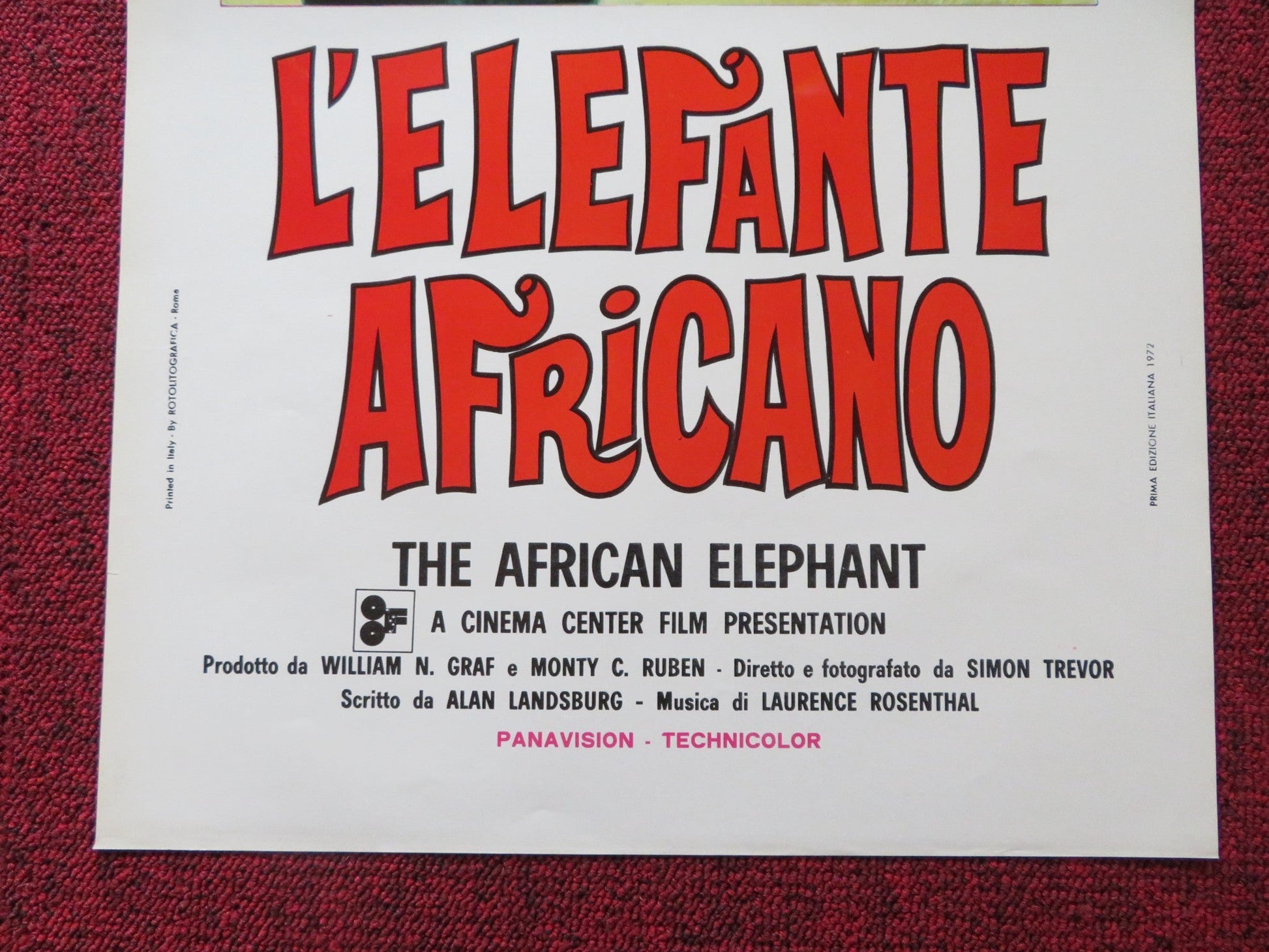 THE AFRICAN ELEPHANT ITALIAN LOCANDINA POSTER DAVID WAYNE 1971 Rendezvous Cinema Movie posters