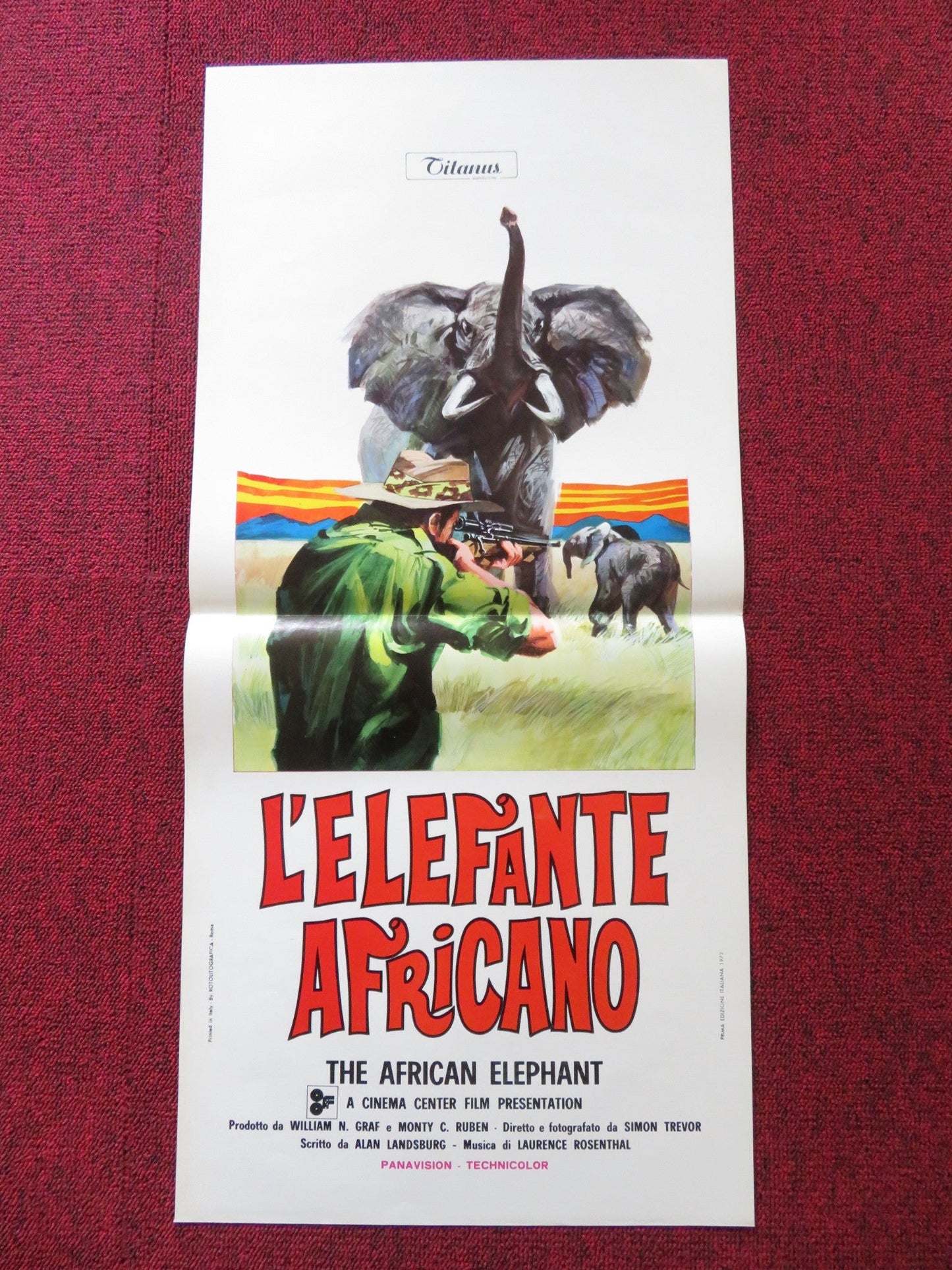 THE AFRICAN ELEPHANT ITALIAN LOCANDINA POSTER DAVID WAYNE 1971 Rendezvous Cinema Movie posters