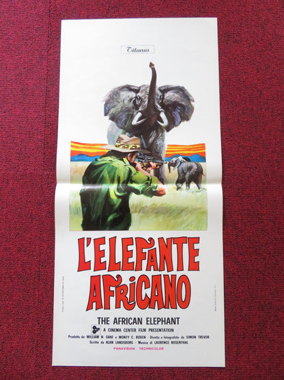 THE AFRICAN ELEPHANT ITALIAN LOCANDINA POSTER DAVID WAYNE 1971 Rendezvous Cinema Movie posters