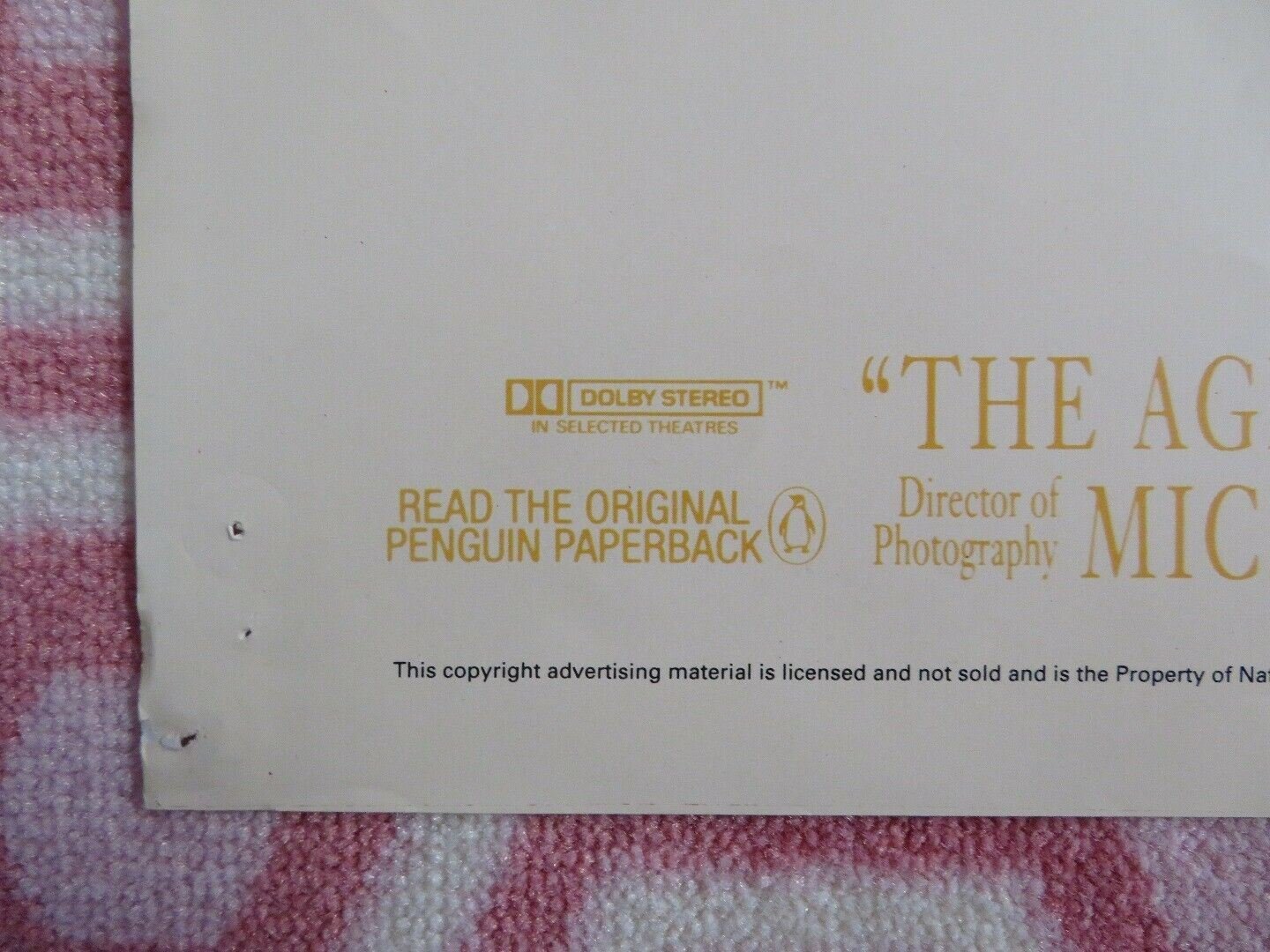 THE AGE OF INNOCENCE BRITISH QUAD (30 x 40) POSTER MARTIN SCORSESE WINONA RYDER Movie posters