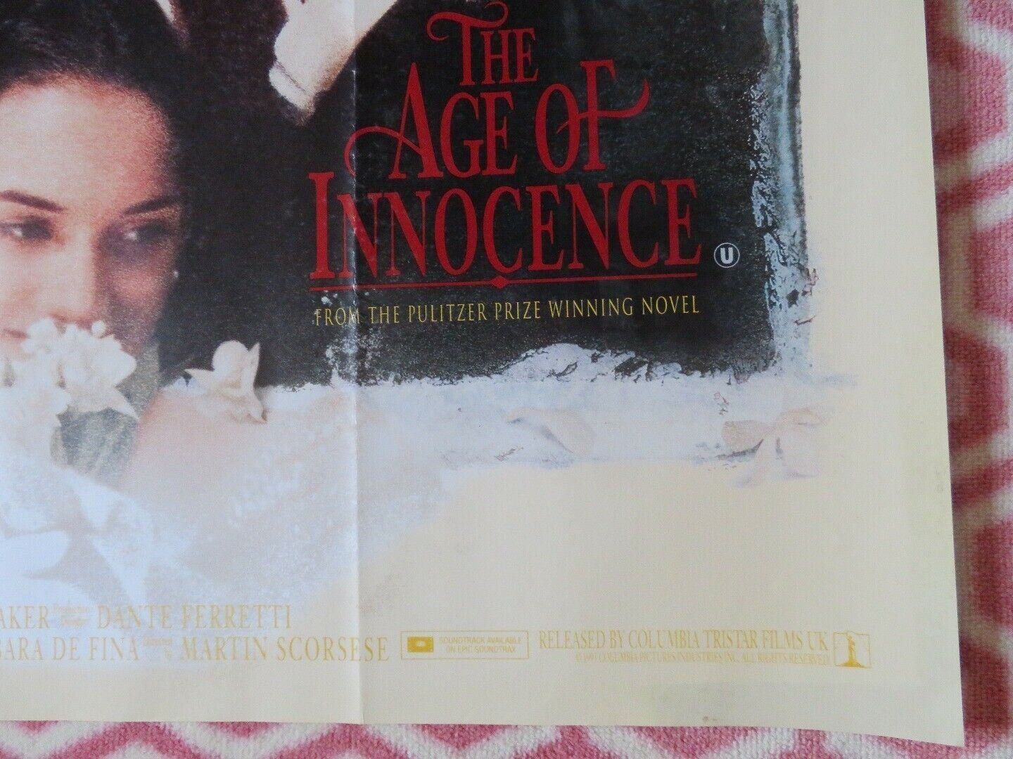 THE AGE OF INNOCENCE QUAD (30"x 40") ROLLED POSTER DANIEL DAY LEWIS M. SCORSESE - Rendezvous Cinema