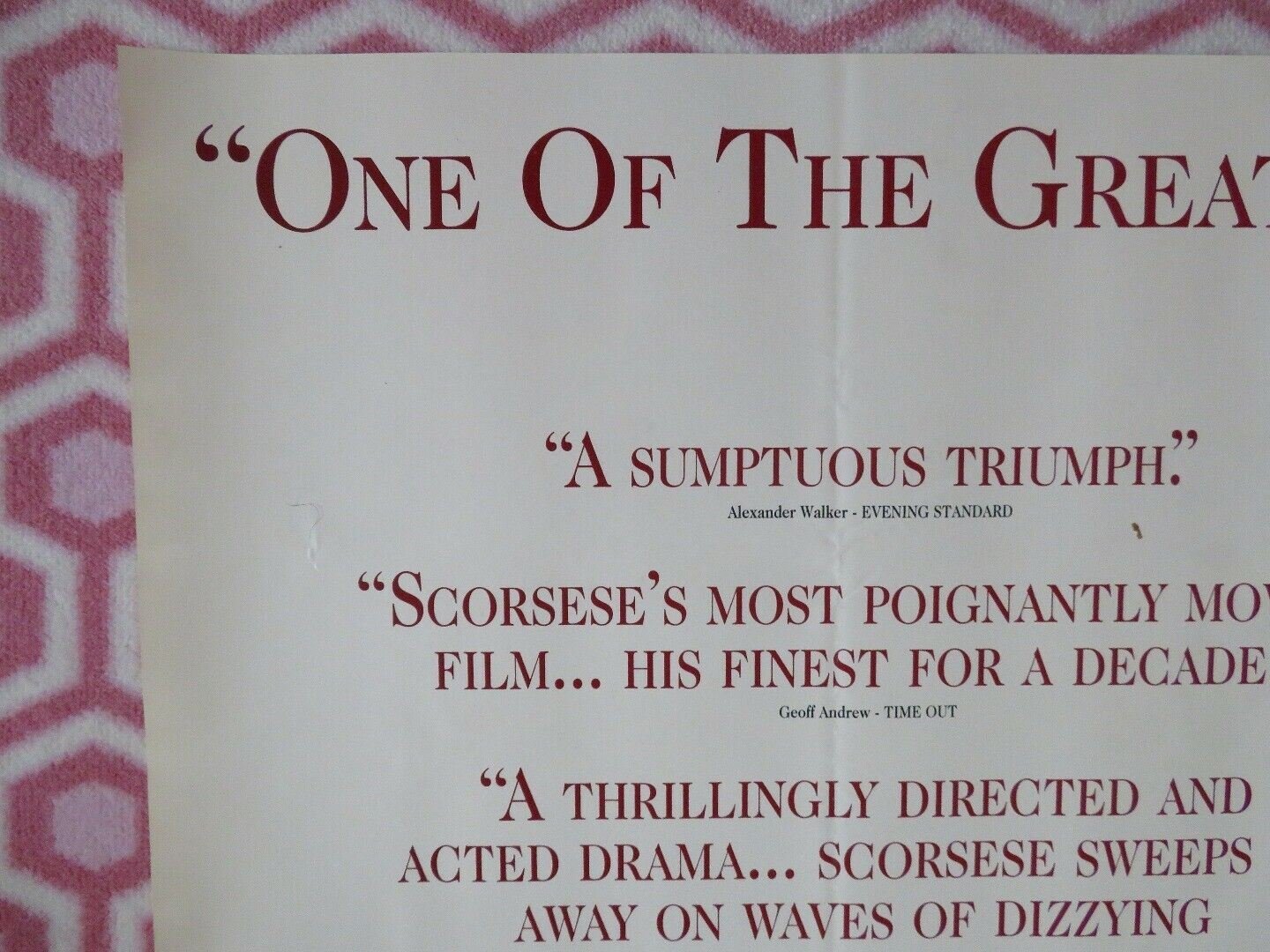 THE AGE OF INNOCENCE QUAD (30"x 40") ROLLED POSTER DANIEL DAY LEWIS M. SCORSESE - Rendezvous Cinema